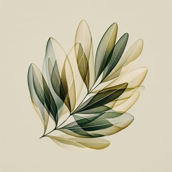 Olive Leaves Abstract Art | Capturing Green & Yellow Essence
