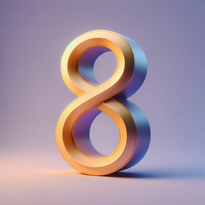 Serif-Style Golden Number Eight Display
