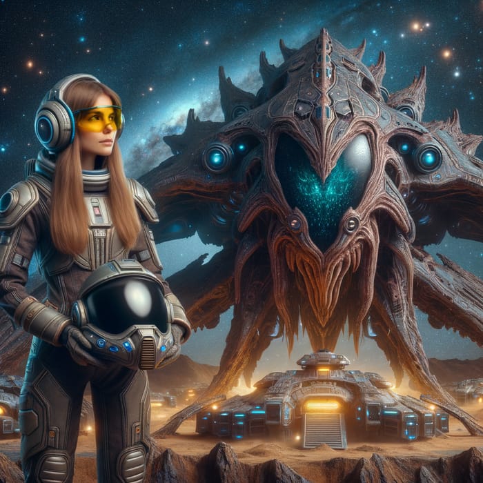 Zerg War Ship Intergalactic Encounter - Futuristic Scene