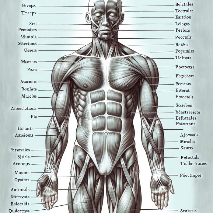 Human Anatomy with Muscles Names