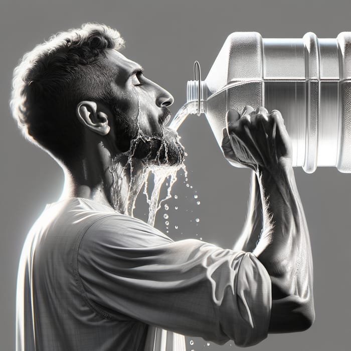 Hyper Realistic Middle-Eastern Man Drinking Water | Detailed Portrait