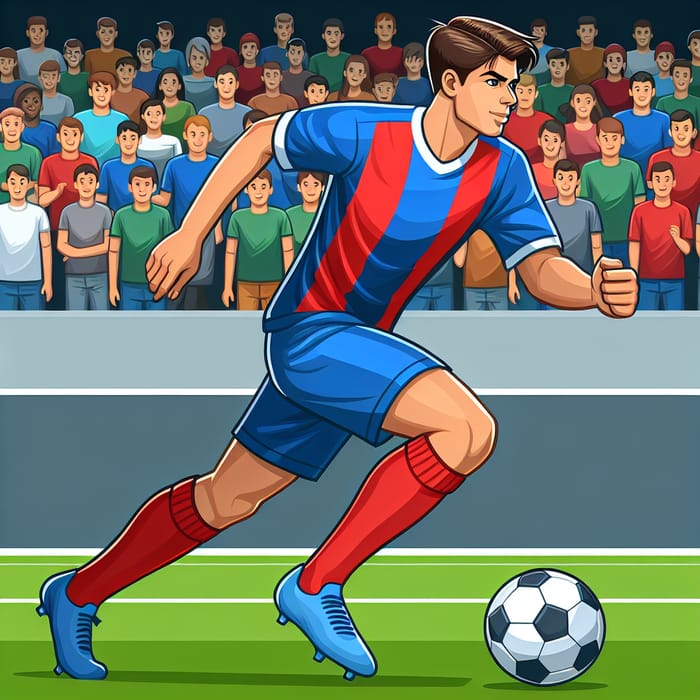 Messi: Agile Soccer Player in Blue and Red Jersey Demonstrating Speed