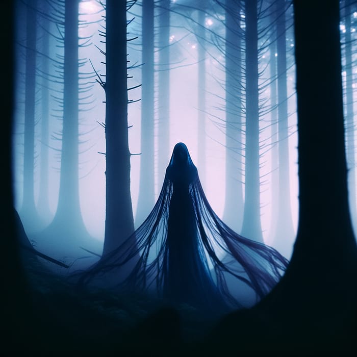 Enigmatic Silhouette in Mystical Forest | Dreamlike Fantasy