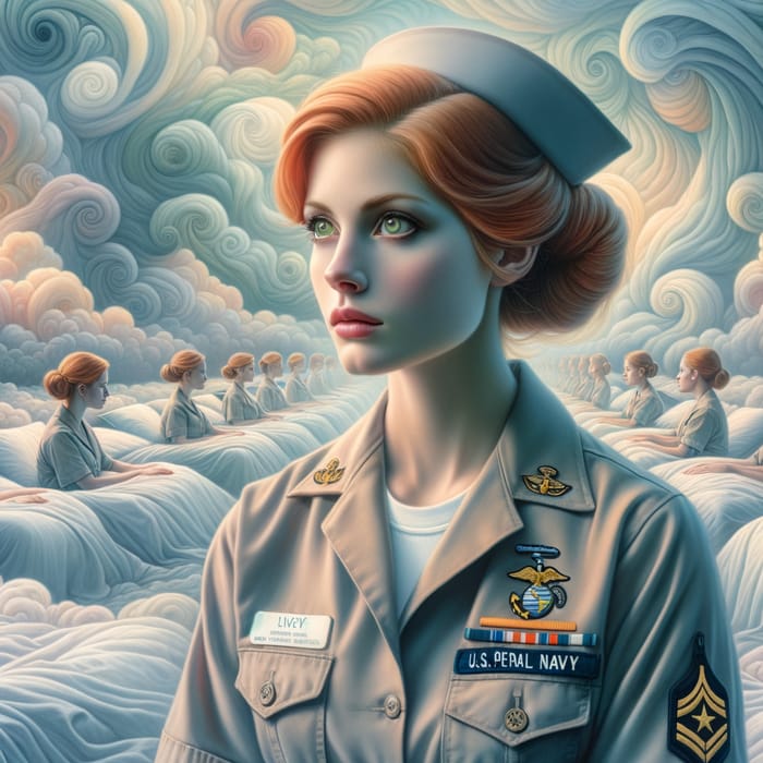 Surreal Navy Corpsman 'LIVELY' in Dreamlike Ethereal Scene
