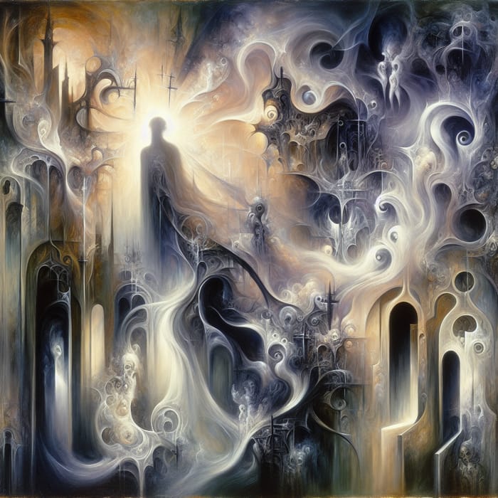 Ethereal Dream of Death: Surreal Gothic Composition by Salvador Dali