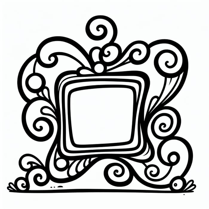 Simplistic Cartoon Picture Frame Coloring Page