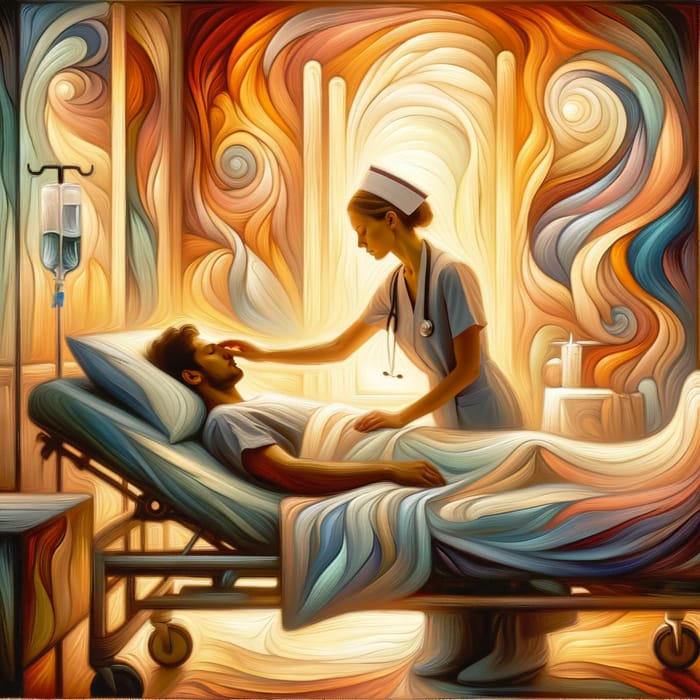 Serene Nurse Creating Empathy and Serenity in Sunrise Hospital Scene
