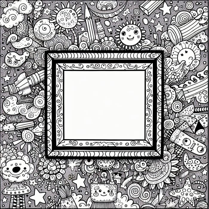 Magical Picture Frame Coloring Page for Kids & Adults | Creative Designs
