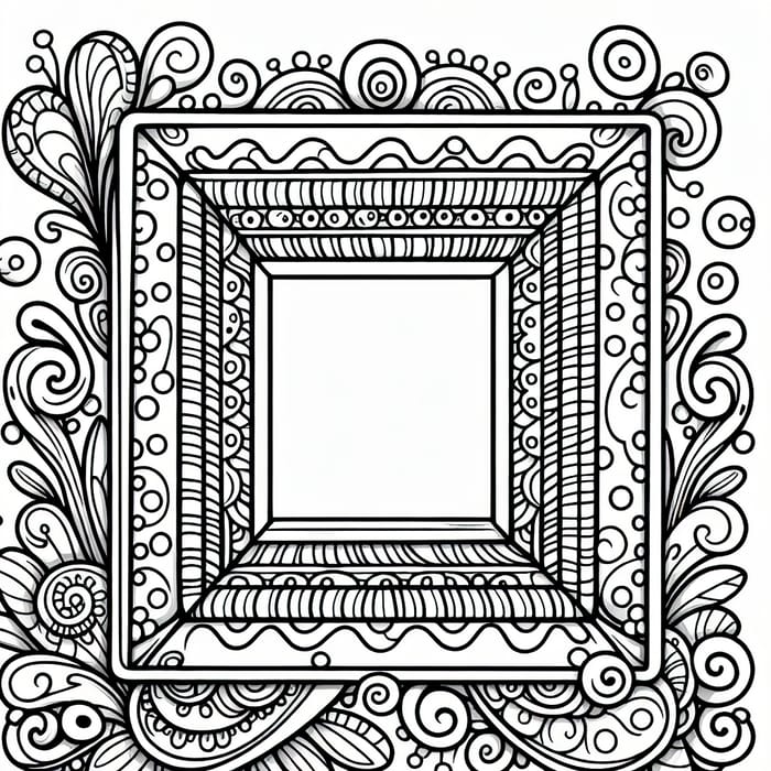 Cartoon Picture Frame Coloring Page