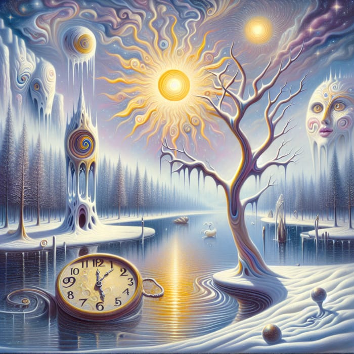 Winter Solstice Magic by Salvador Dali | Surrealist Scene