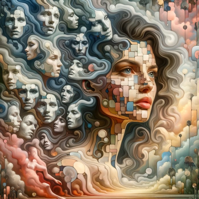 Dreamlike Surreal Mosaic: Embracing Interconnectedness
