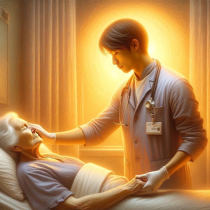 Compassionate Nurse Creating Serene Atmosphere with Empathy