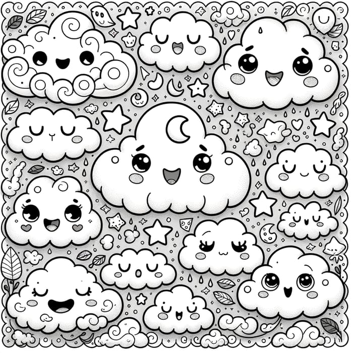 Enchanting Cloud Coloring Page | Honoring Death Creatively