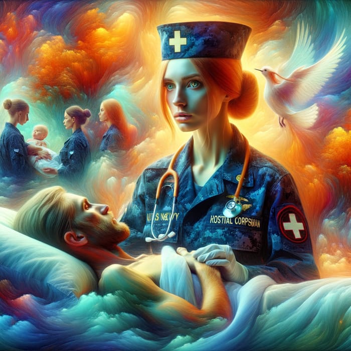 Vibrant Navy Hospital Corpsman with Grit and Grace