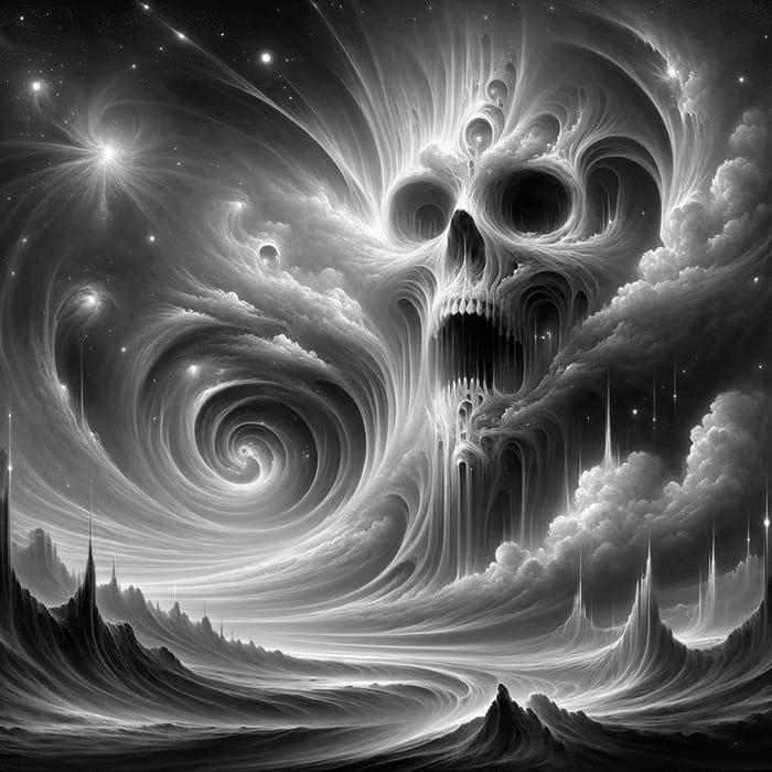 Ethereal Depiction of Death: Surreal Landscape Inspired by Dali