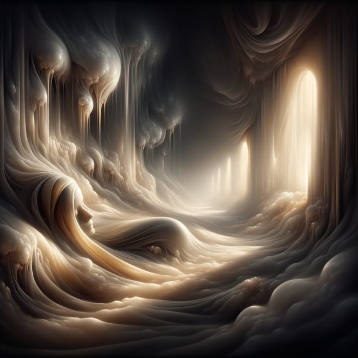 Ethereal Surrealist Scene of Tangible Sorrows and Shadows | Gothic Digital Painting