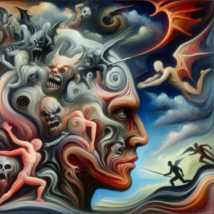 Surreal Mind Battle | Inner Demons War Painting
