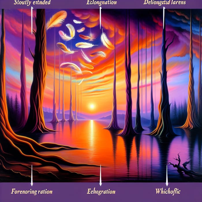 Mystical Sunset Lake Scene | Salvador Dali Inspired Art