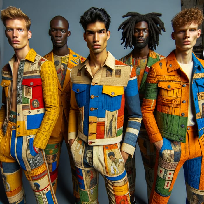 Diverse Models in Eco-Friendly Men's Fashion Show