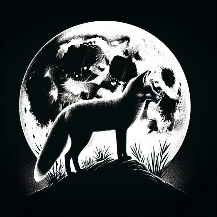 Mystique of Wildlife: Fox Silhouette in Moonlight by Nick Brandt