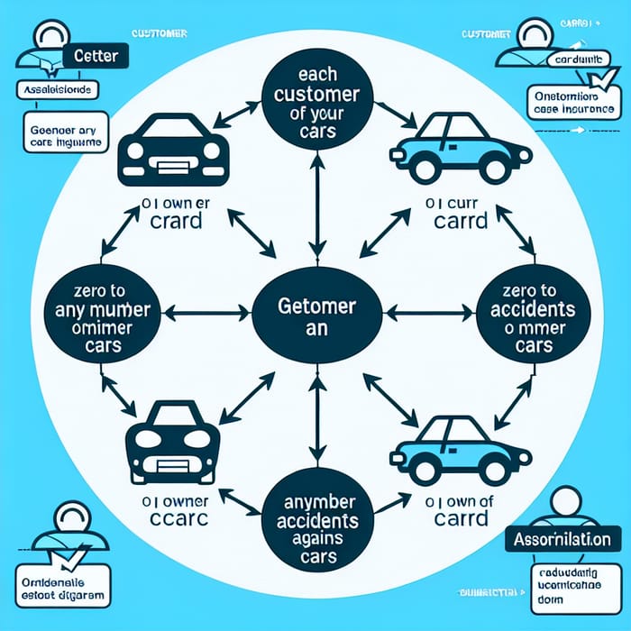 ER Diagram for Car Insurance Company: Customers, Cars & Accidents