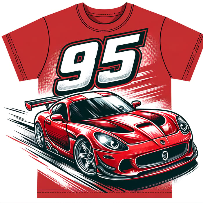 Lightning McQueen 95 Red Racing Car Kid's T-shirt Print