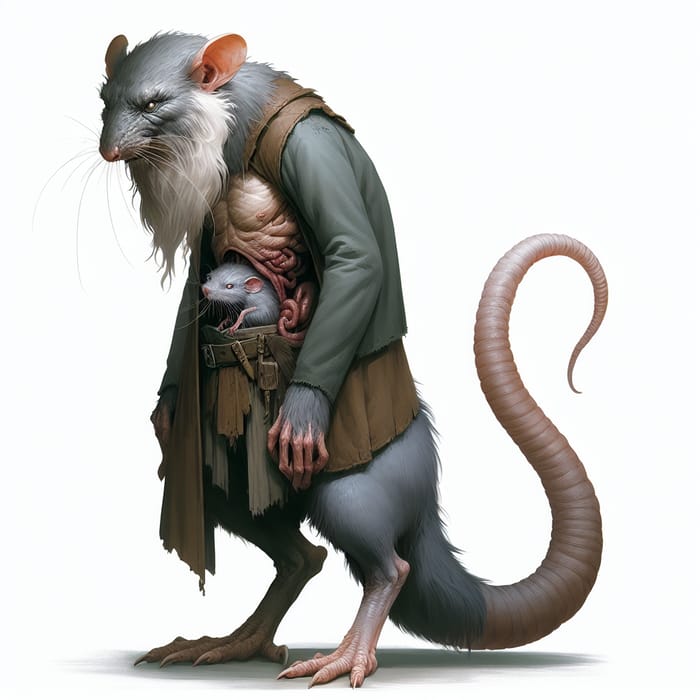 Intriguing Half Human Half Rat Creature - Enigmatic Being