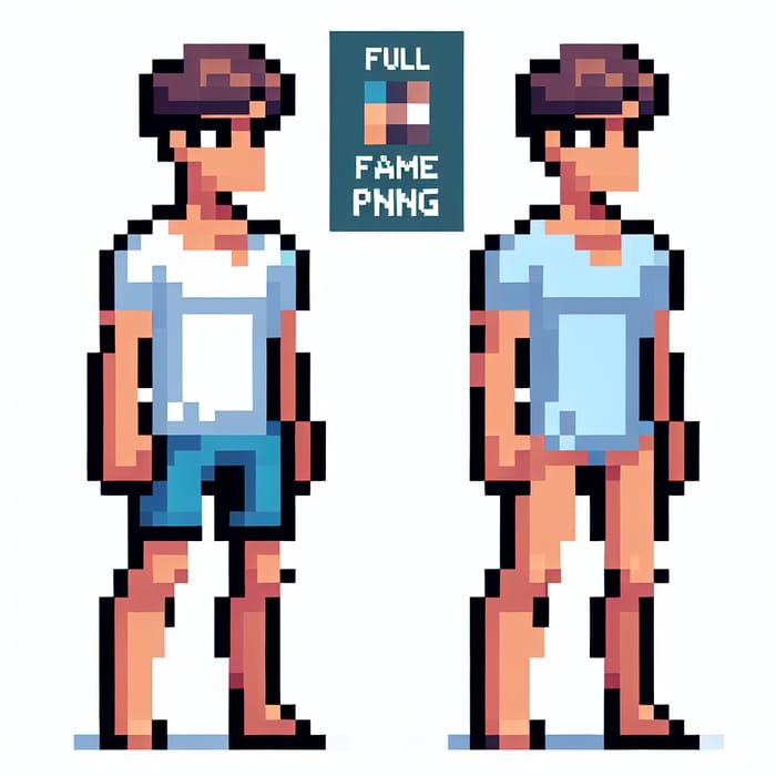 Classic 8-Bit Pixel Art Character | Full PNG Image Download