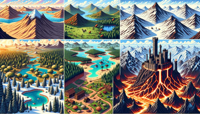 Pixel Art Adventure Landscape: A Stunning Game Level Selection | AI Art ...