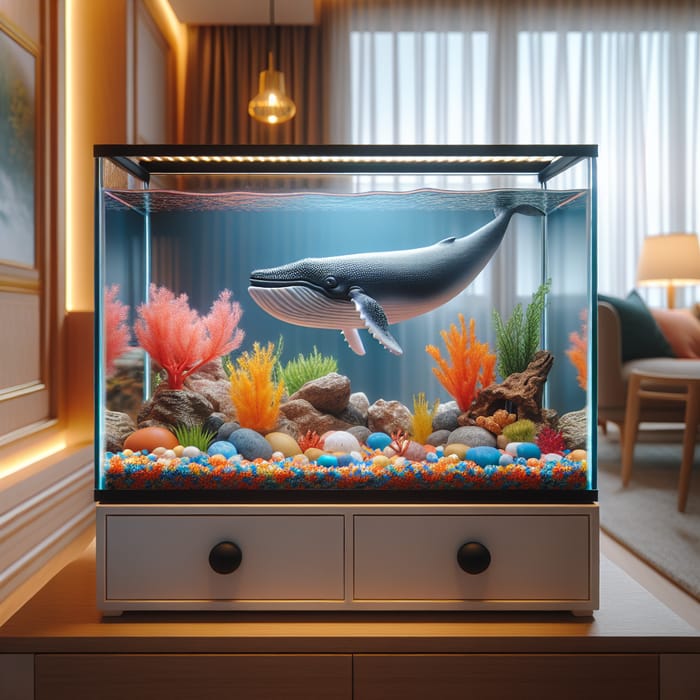 Small Whale in Home Aquarium: Tranquil and Charming Scene