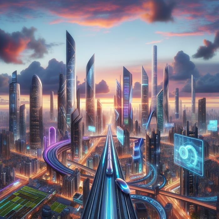 Futuristic Panoramic Cityscape | Techno-Nirvana Skyline View