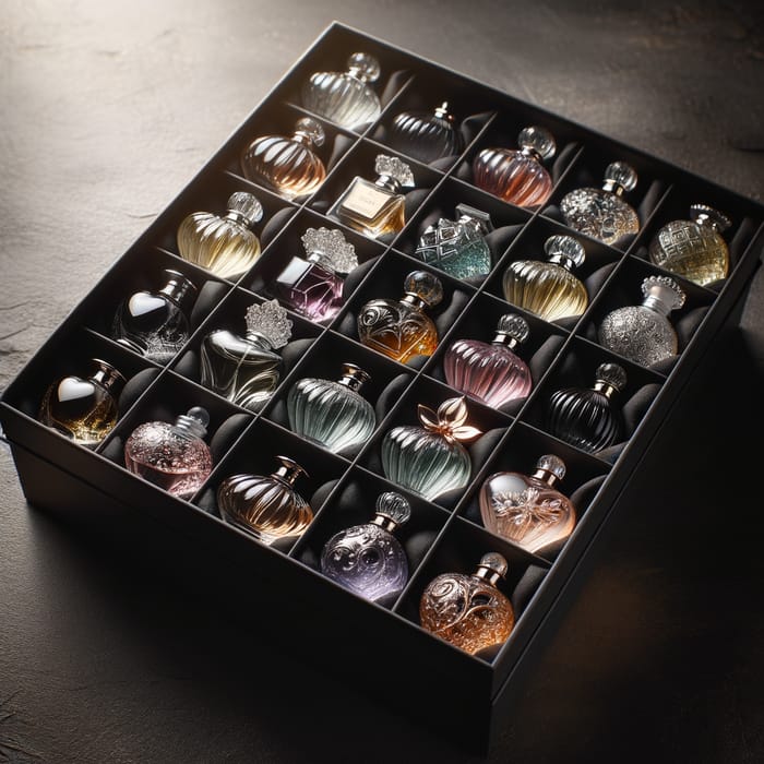 Luxury Perfume Gift Set with Black Box and Mini Flacons