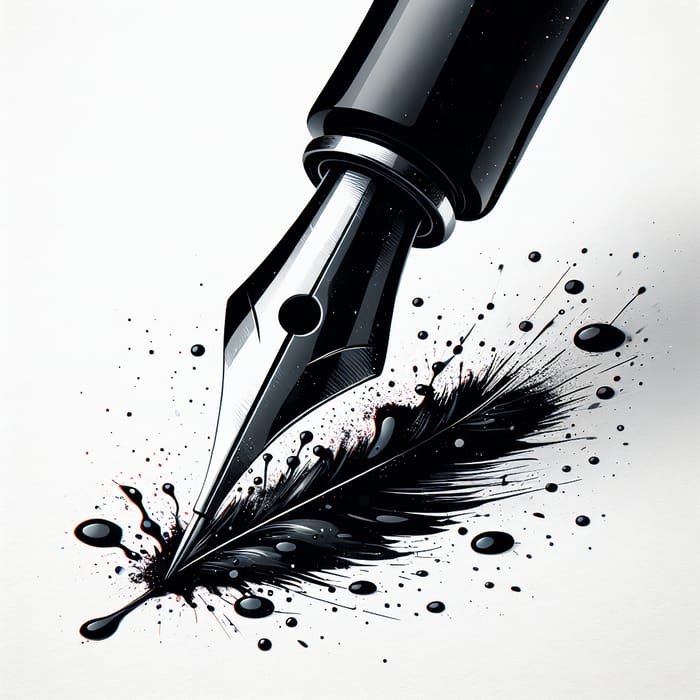 Pen Stroke Artwork on White Paper