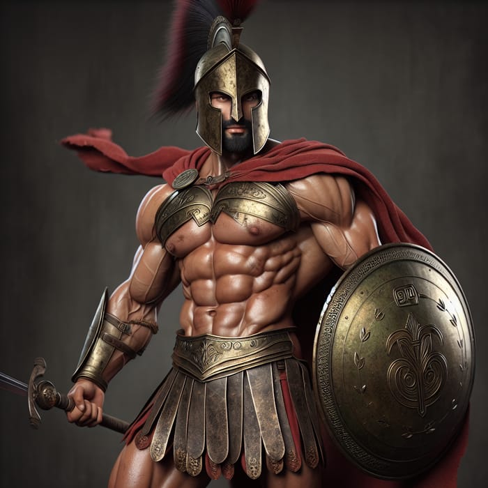 Spartan Warrior: Muscular Middle-Eastern Man
