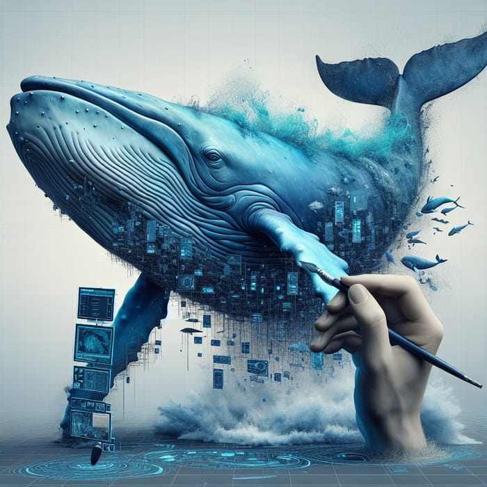 Artistic Blue Whales: Creative Illustration & Video