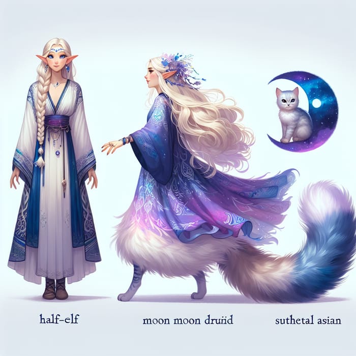 Colorful Moon Druid & Mystical Being | South Asian Women