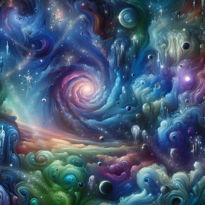 Surreal Galaxy Art - Celestial Wonder in Vibrant Hues