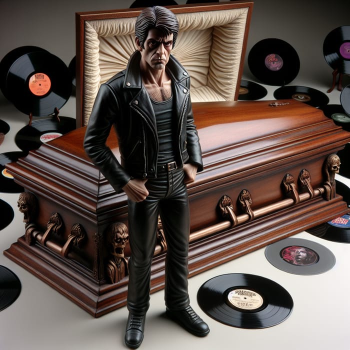 Johnny Hallyday Standing by Coffin | Vintage Vinyl Records Scene