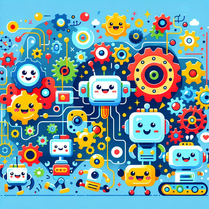 Fun and Vibrant Graphic Artificial Intelligence Illustration