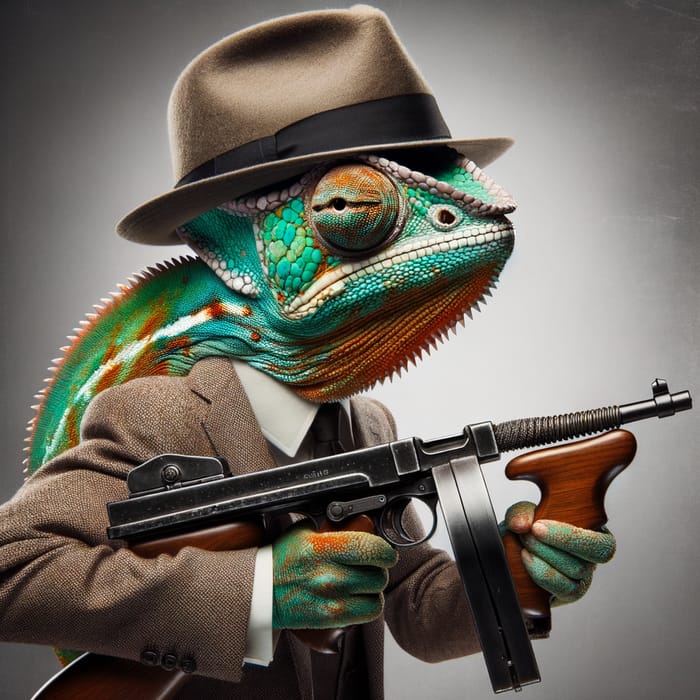 Mafioso Chameleon with Thompson Submachine Gun