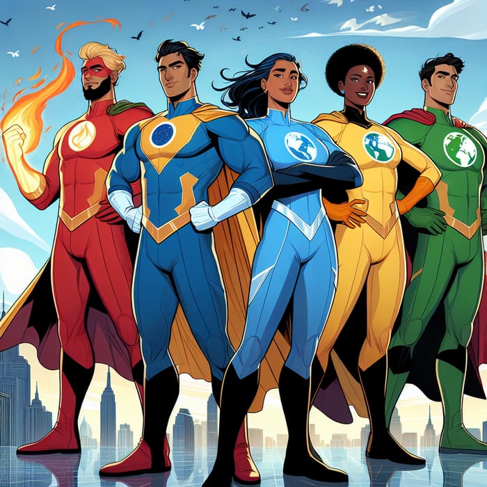 5 Superhero Siblings Unite: Diverse Team of Heroes