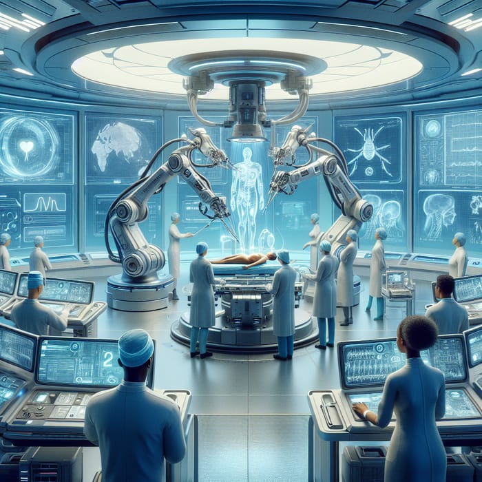 Futuristic Robotic Surgery Scene | Advanced Facility
