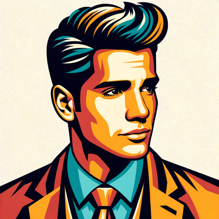 Digital Illustration of Confident South American Male Musician
