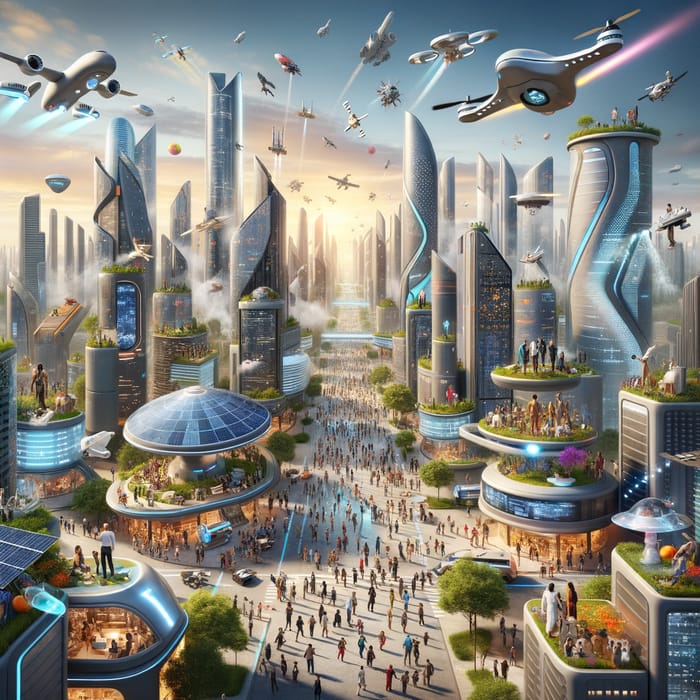 Future of Human Civilization: Vibrant Metropolis & Advanced Technology