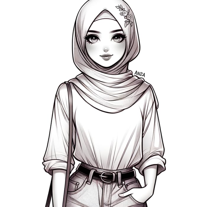 Stylish Hijab Fashion: Sweet Tomboyish Woman Look