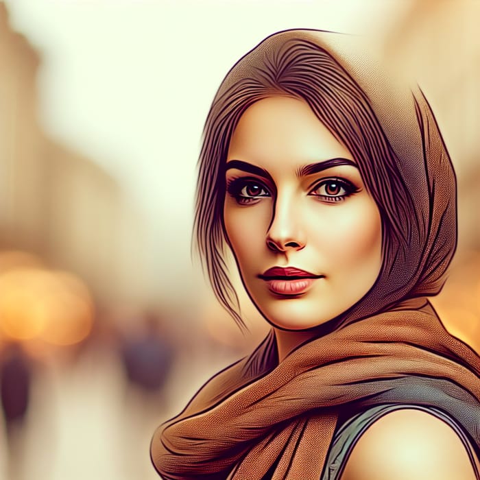 Realistic Profile Picture: Beautiful Arabic-English Mix Woman