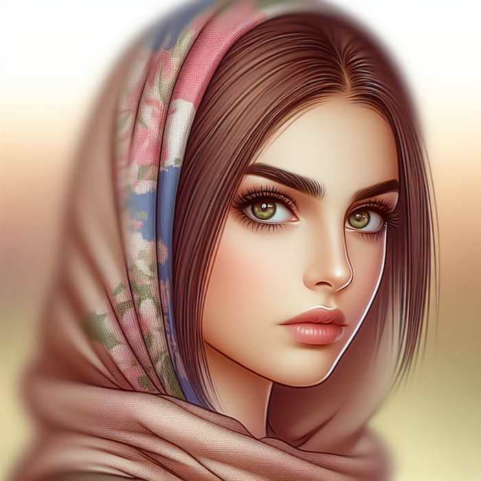Beautiful Arabic-English Woman Profile Picture with Brown Hair & Mesmerizing Eyes