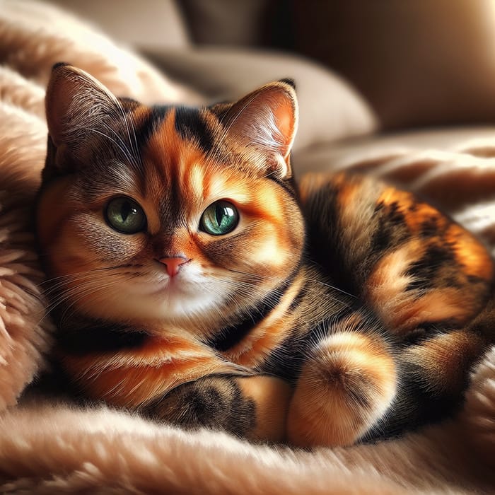 Adorable Cat Lounging Serenely