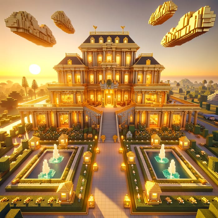 Craft a Golden Mansion in the Minecraft Universe