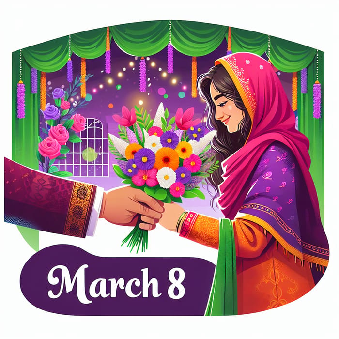 Happy March 8 Celebration for International Women's Day | Joyous Illustration
